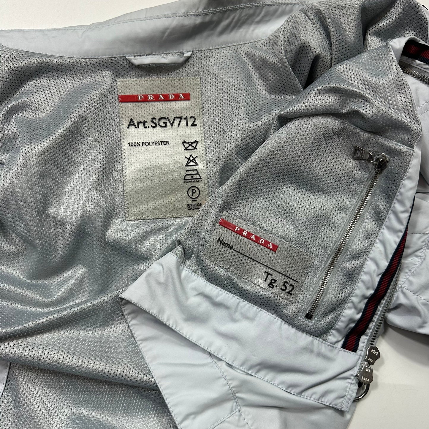 Prada Sport 00’s Ice Blue Stash Pocket Soft Nylon Work Jacket - IT52 (L)