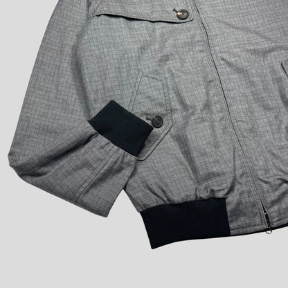 Hardy Amies AW07 Ripstop Grid Asymmetrical Harrington Jacket - M | Default Title, Grey