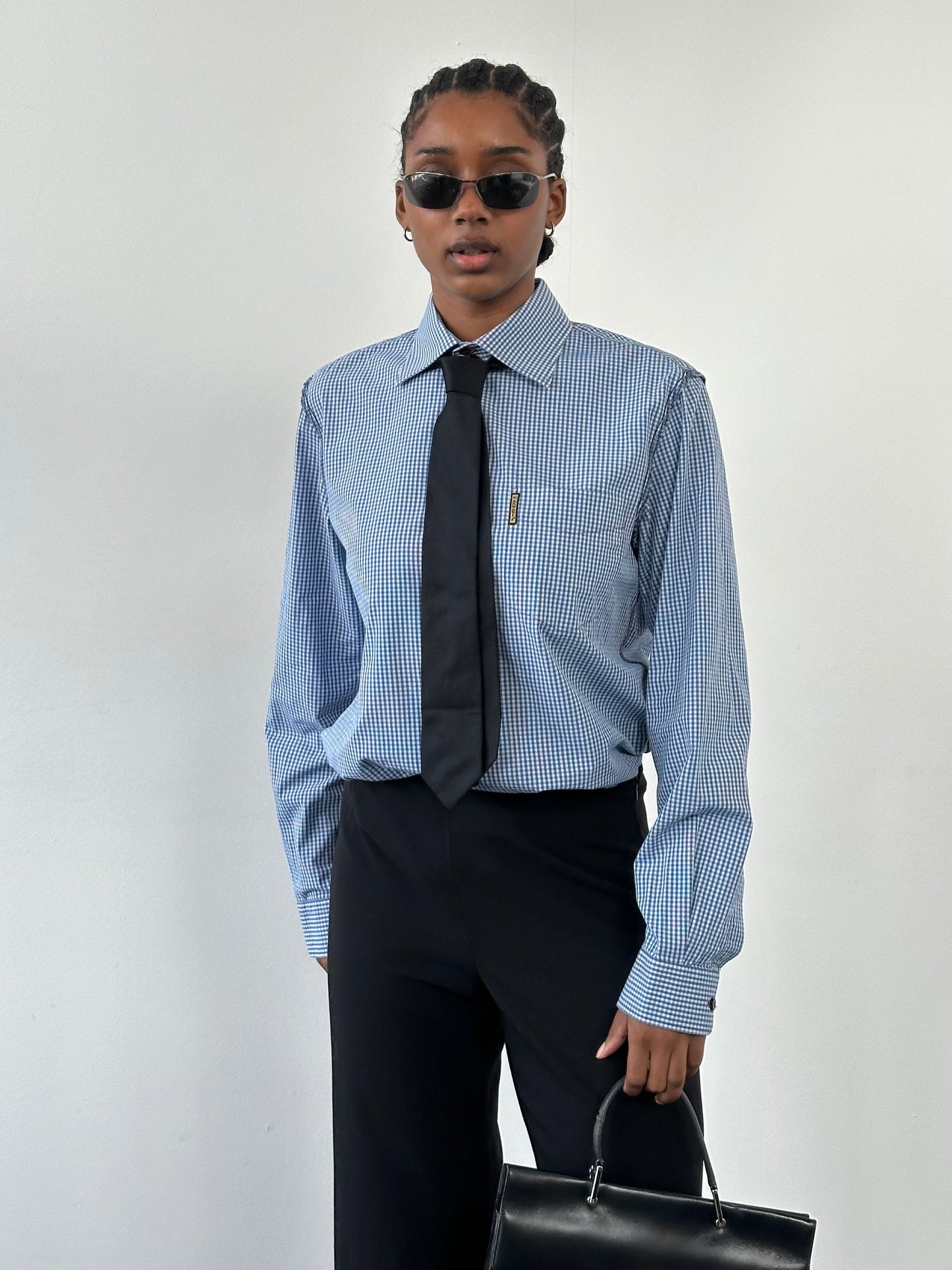 Armani Jeans 2000s Pure Cotton Gingham Reverse Stitch Shirt - M