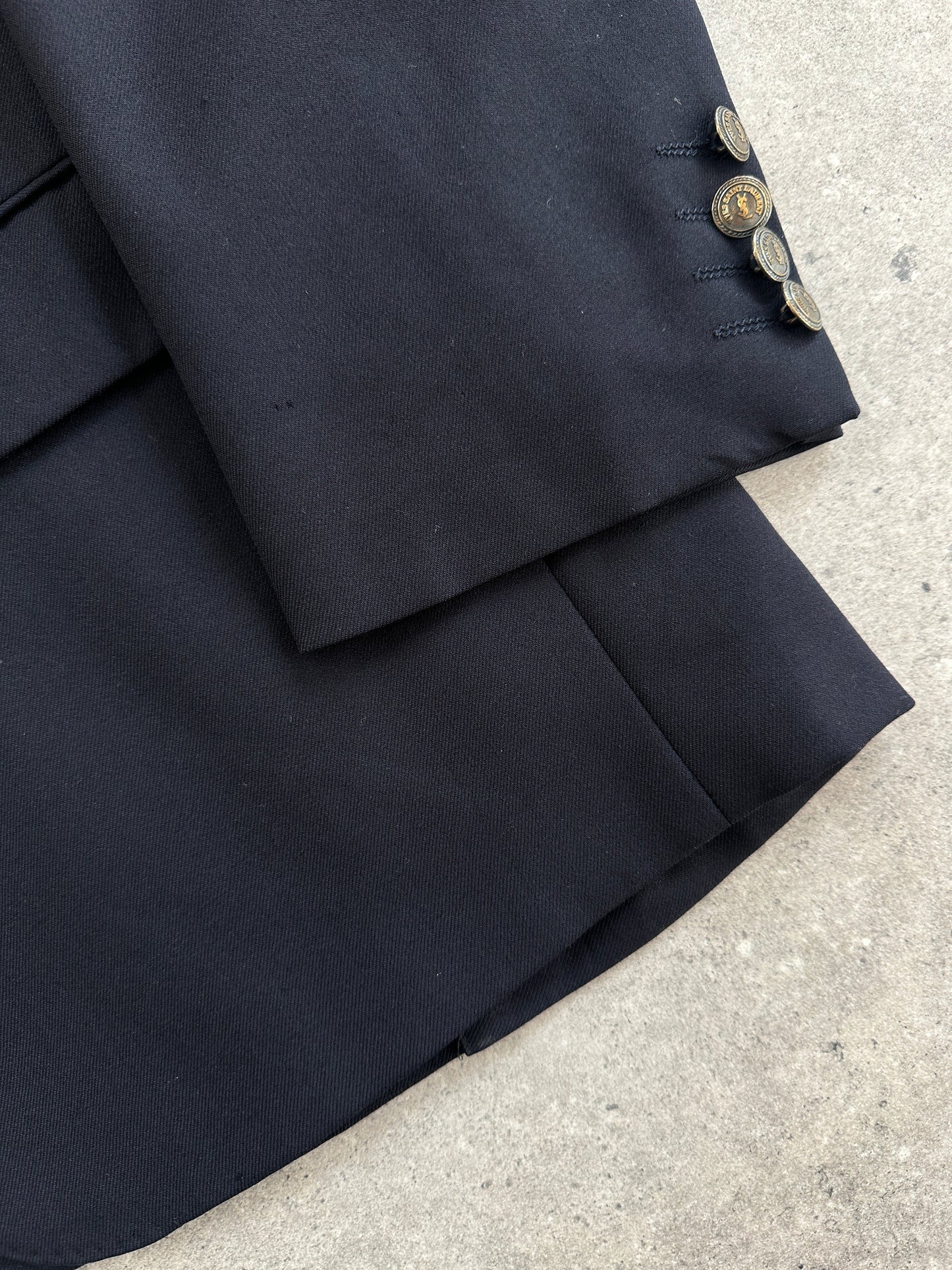 Yves Saint Laurent Pour Homme 1980s Pure Wool Bespoke Button Blazer - XL