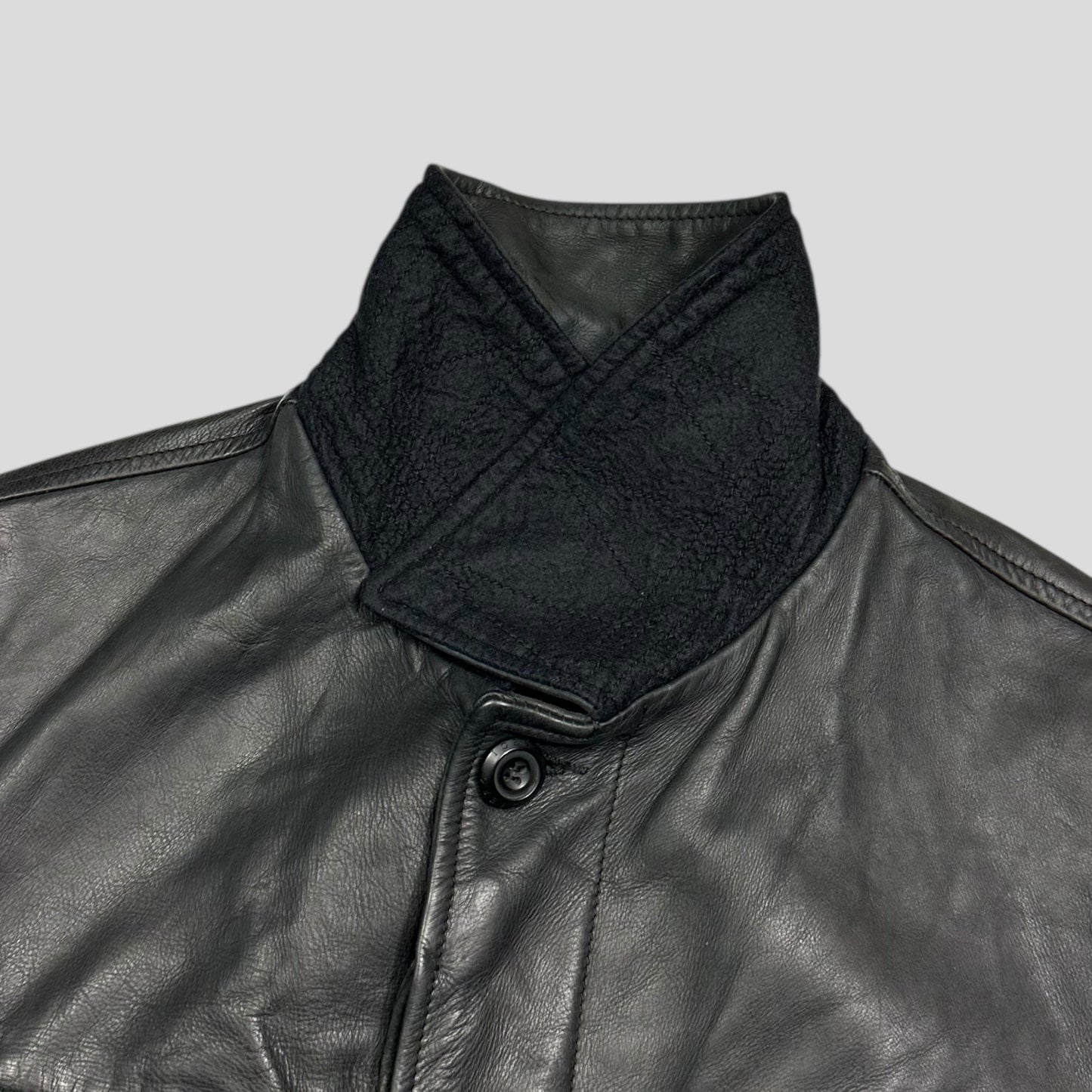 Iceberg 90’s Wool Lined Leather Harrington Work Jacket - L