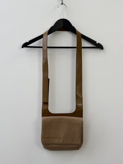 Prada Spring Summer 1999 Wool & leather Side Bag | O/S, Brown