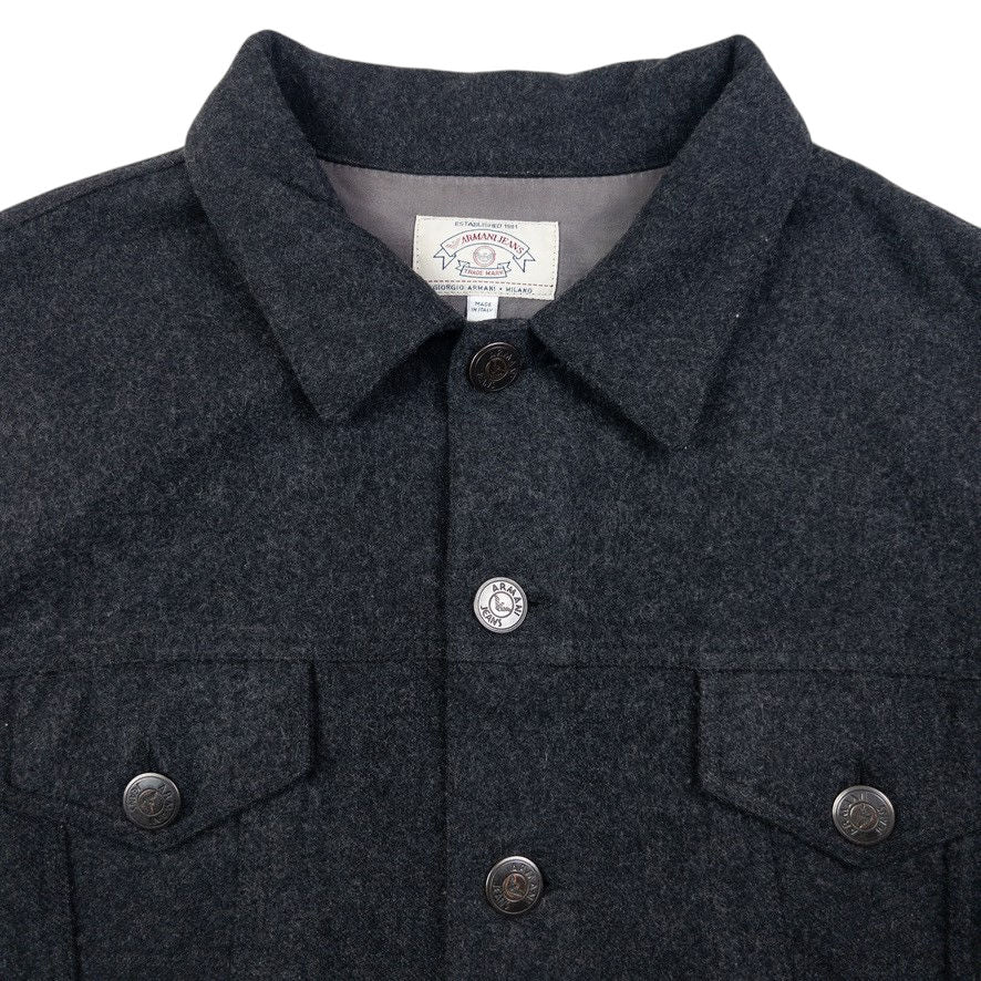 Vintage Armani Jeans Wool Button Up Jacket Size S