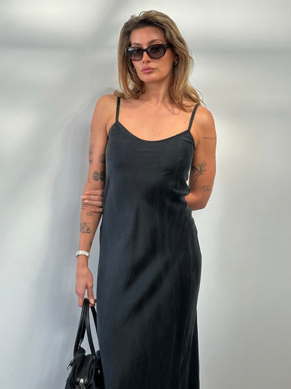 Vintage 1990s Pure Silk Floor Length Slip Dress - S