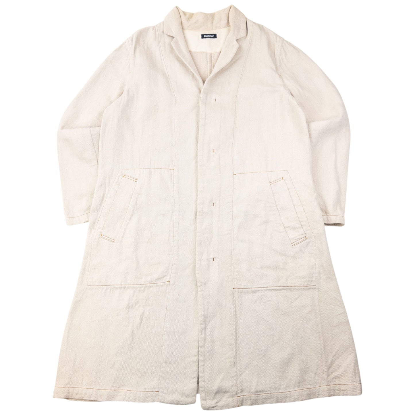 Vintage 90s Plantation By Issey Miyake Longline Jacket Size L | Large, Beige