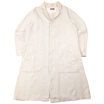 Vintage 90s Plantation By Issey Miyake Longline Jacket Size L | Large, Beige
