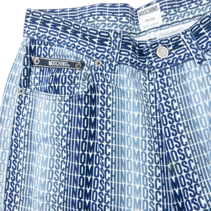 Vintage 2000s Moschino Jeans Monogram Fade Denim Jeans Size W30 | W30, Blue