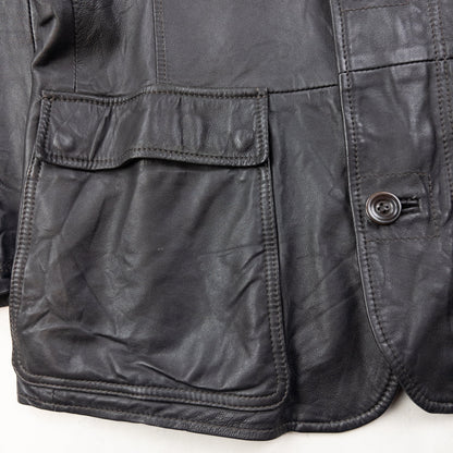 Vintage Armani Jeans Zip Up Leather Jacket Size M