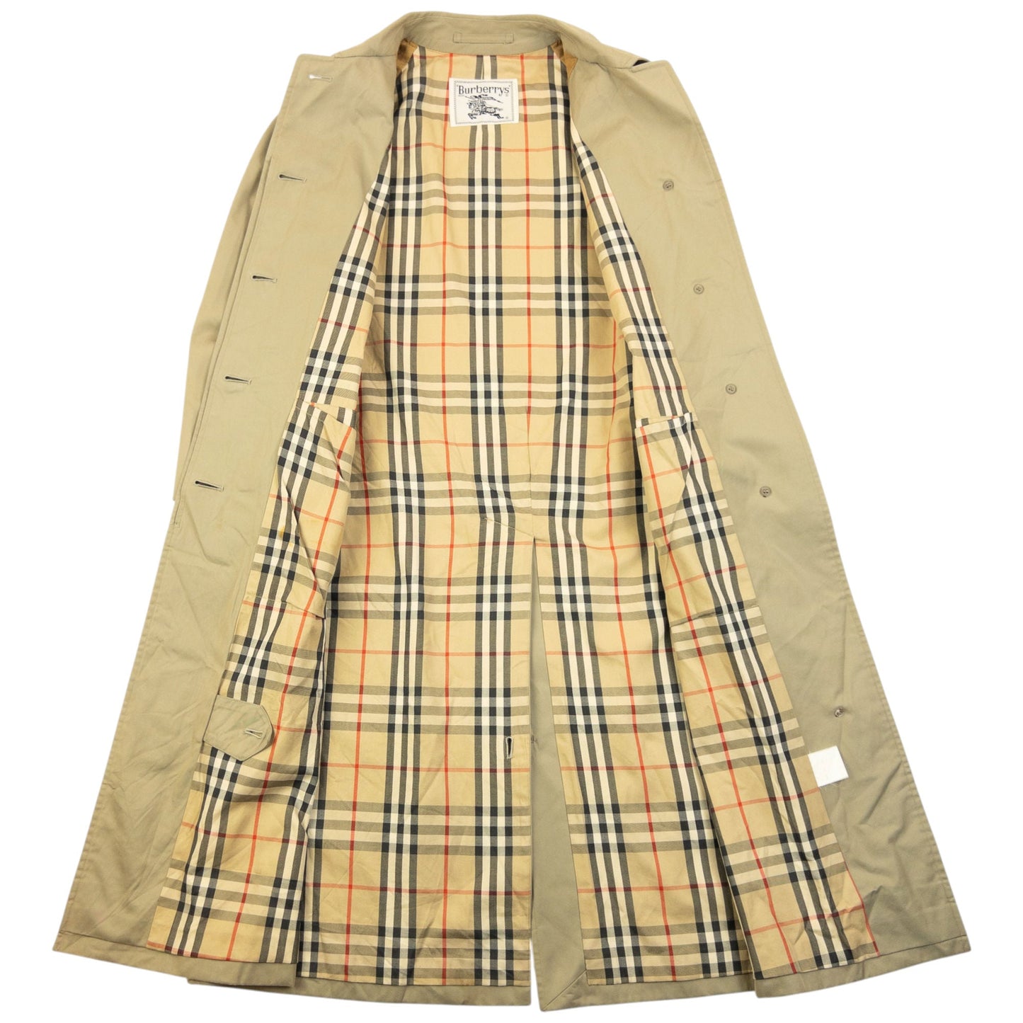Vintage 90  Burberry Nova Check Lined Belt Waist Trench Jacket Womens Size M | Medium, Beige