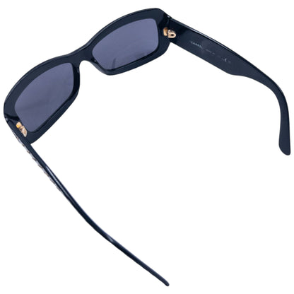 Vintage 90s Chanel Embossed Sunglasses | O/S, Black