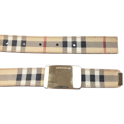 Vintage 2000s Burberry Nova Check Leather Belt Size M | O/S, Gold