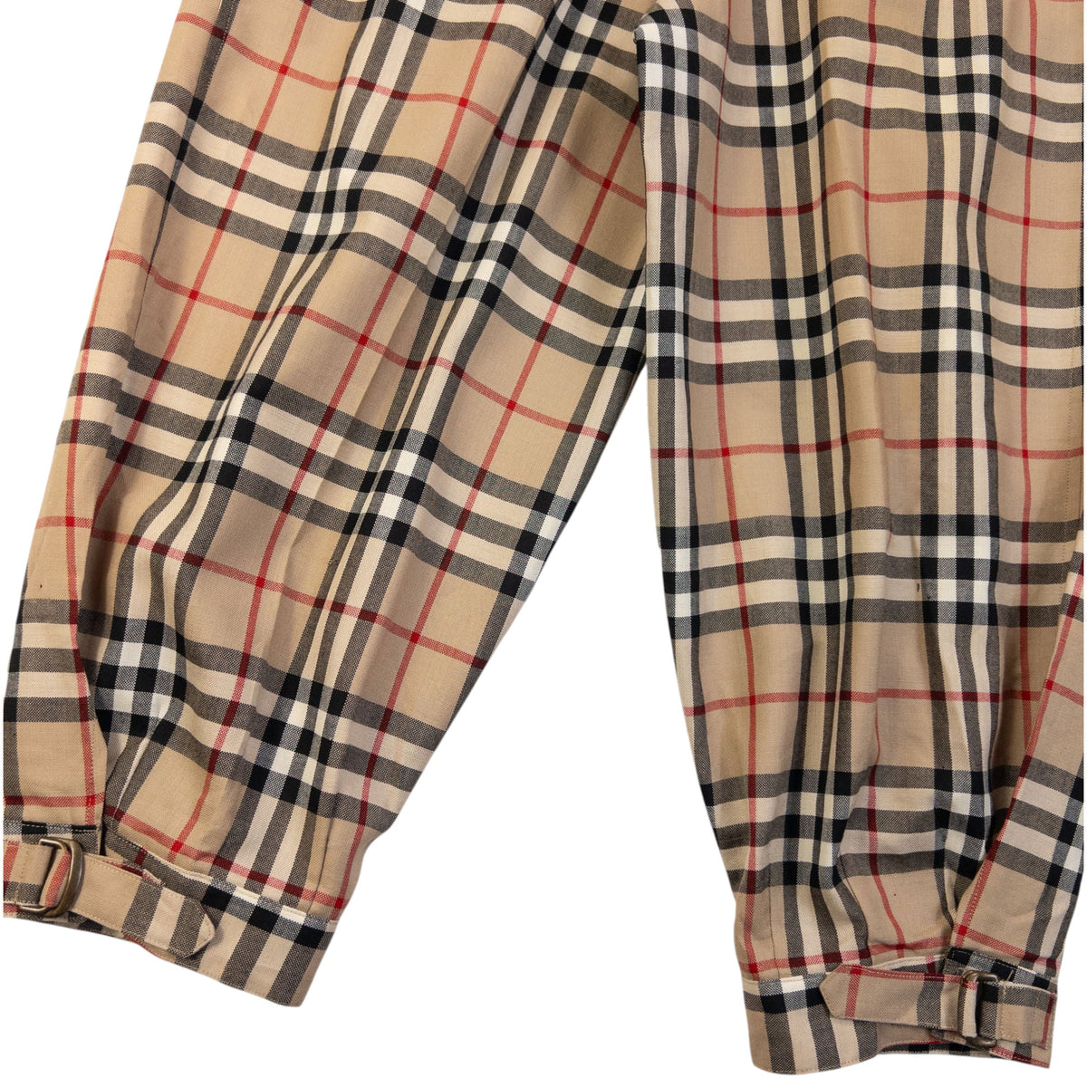 Vintage 80s Burberry Nova Check Pleated Trousers Size W26 | W26, Beige