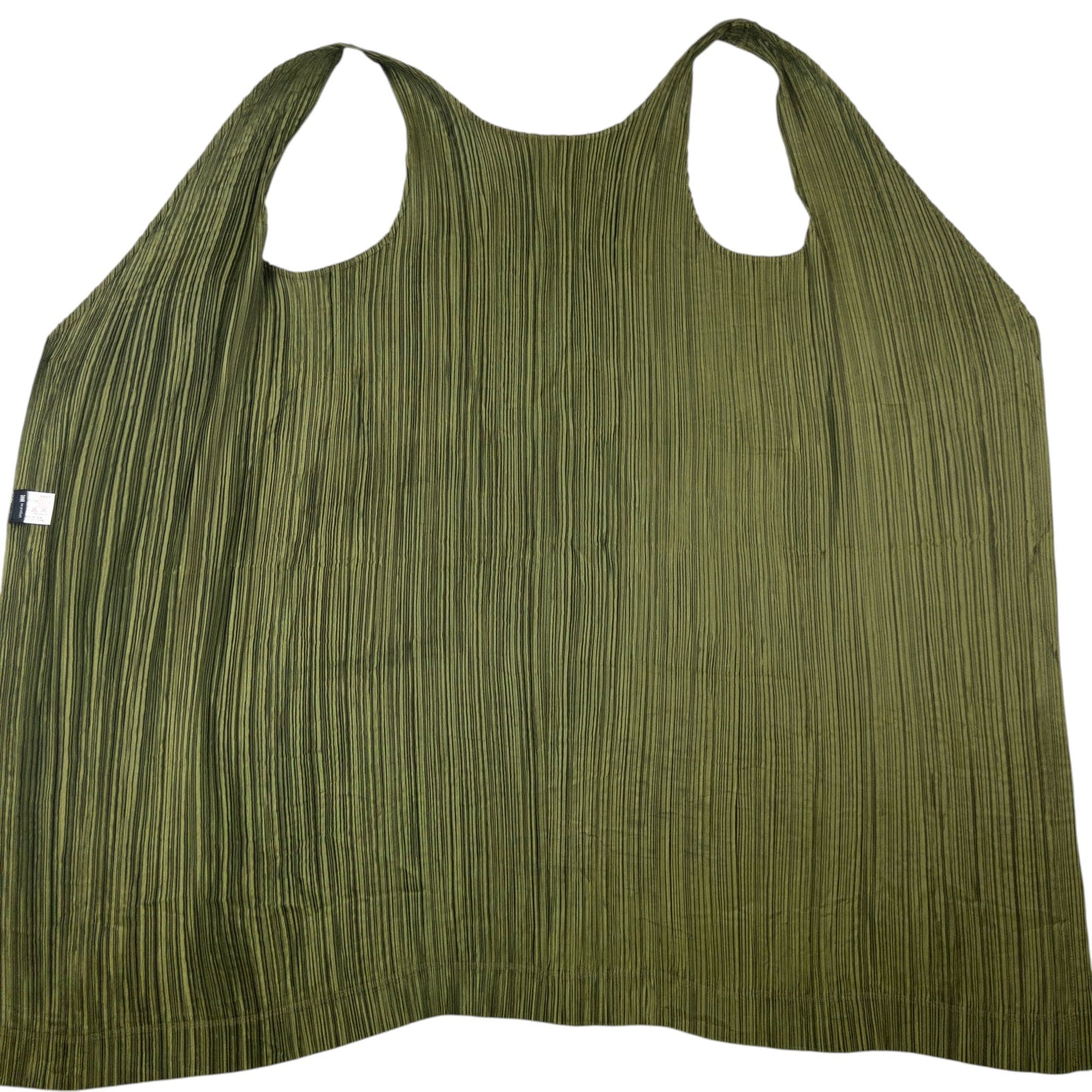 Vintage 90s Issey Miyake Pleated Longline Vest Dress Womens Size M | Medium, Green