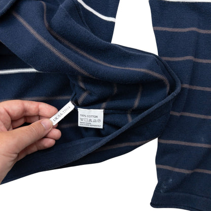 Vintage 2000s YSL Yves Saint Laurent Striped Jumper Size L | Large, Navy