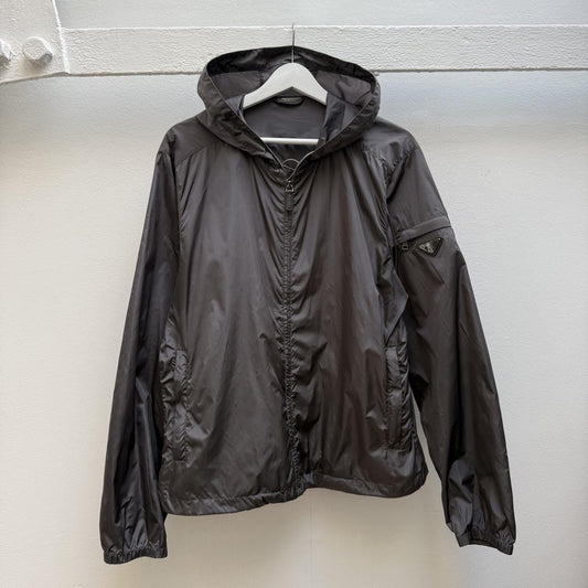 Prada Milano Nylon Shell Jacket (L) | Large, Charcoal