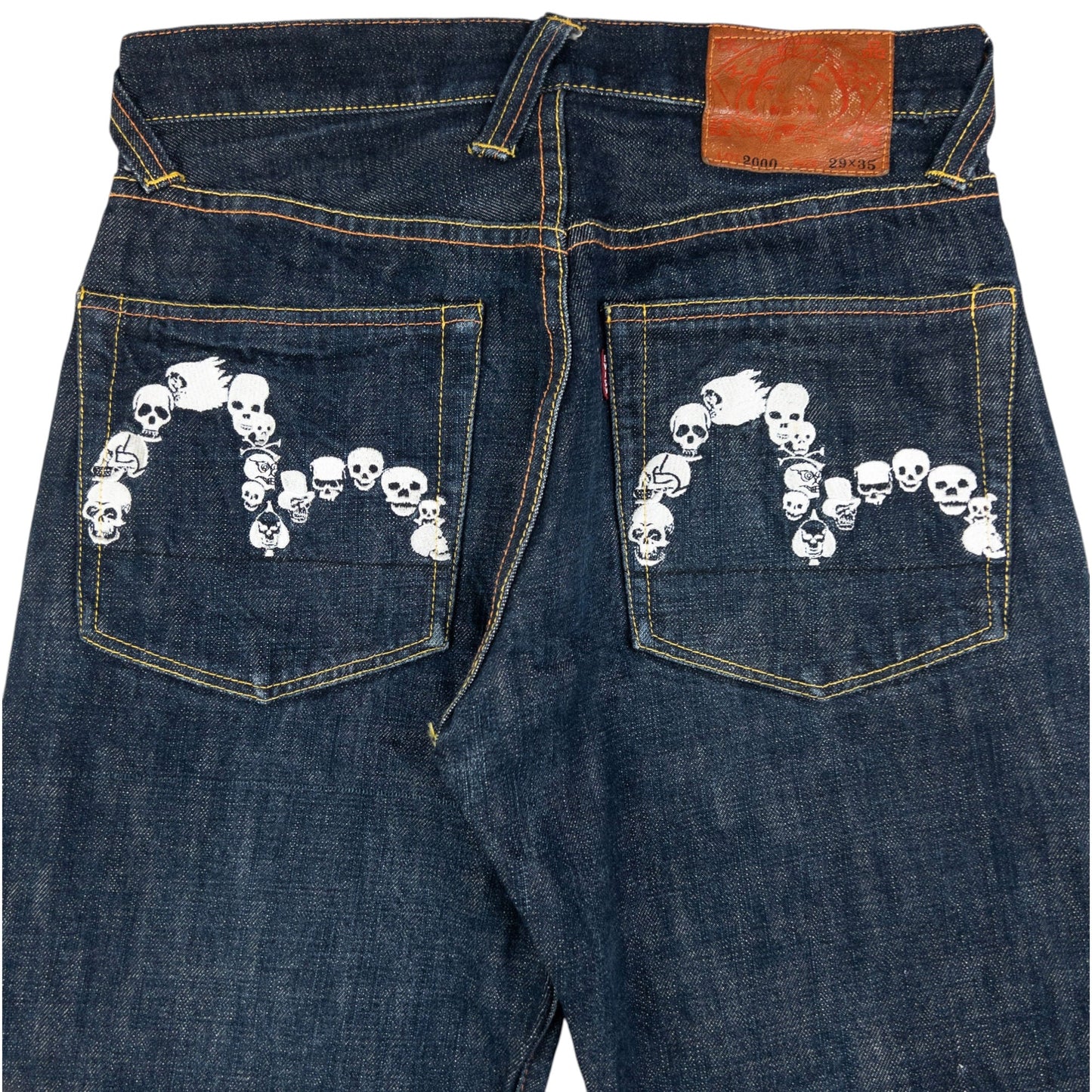Vintage Evisu Double Skull Gull Japanese Denim Jeans Size W28