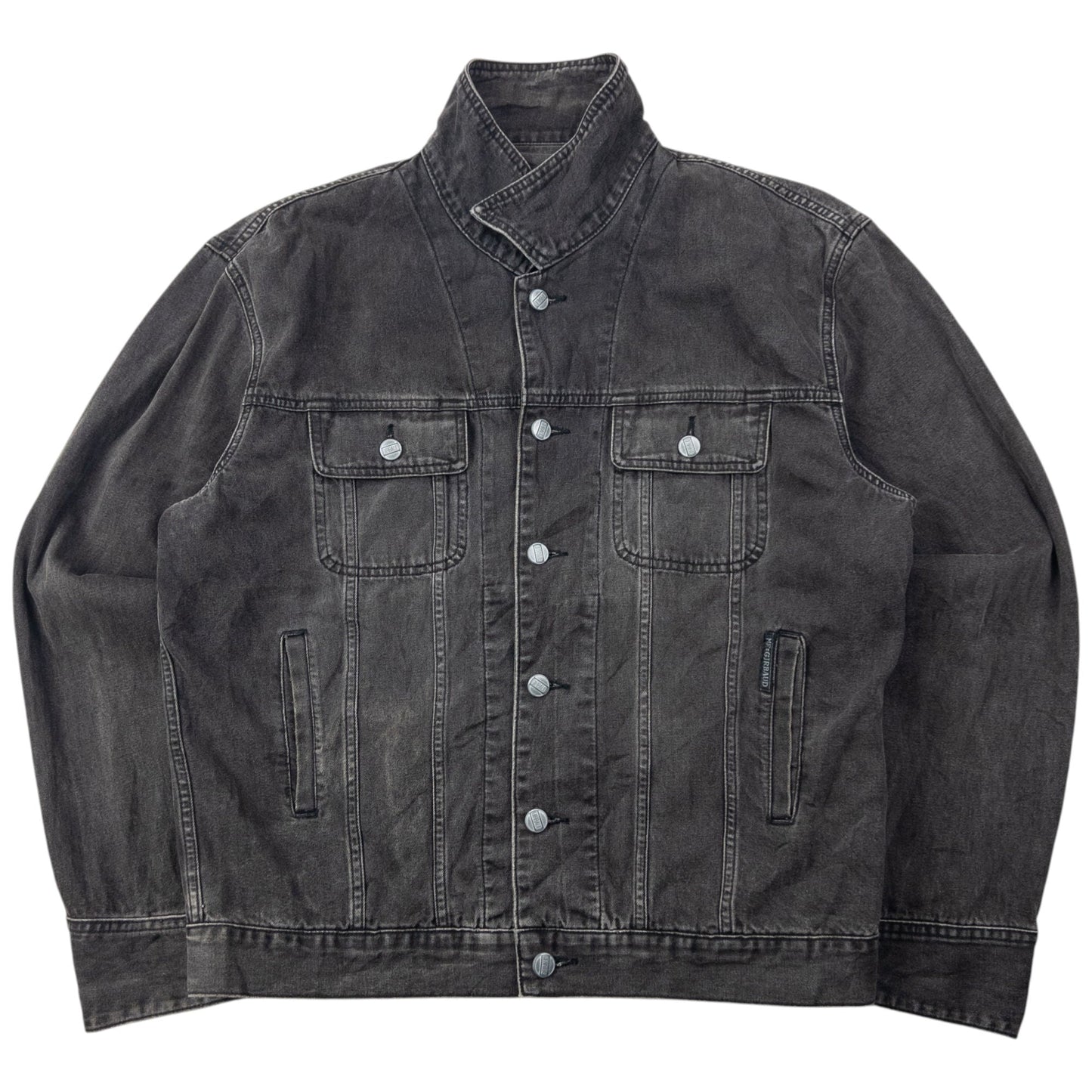 Vintage 2000s Marithe + Francois Girbaud Button Up Denim Jacket Size L | Large, Grey