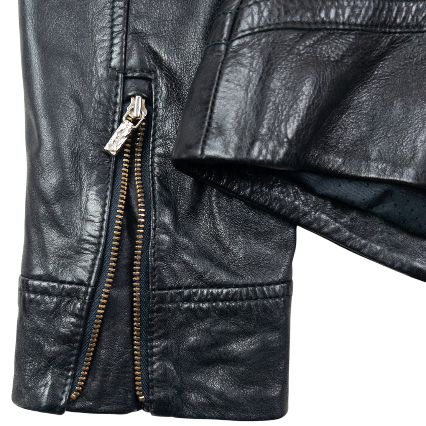 Vintage 2000s Hugo Boss Zip Up Leather Jacket Womens Size S | Small, Black