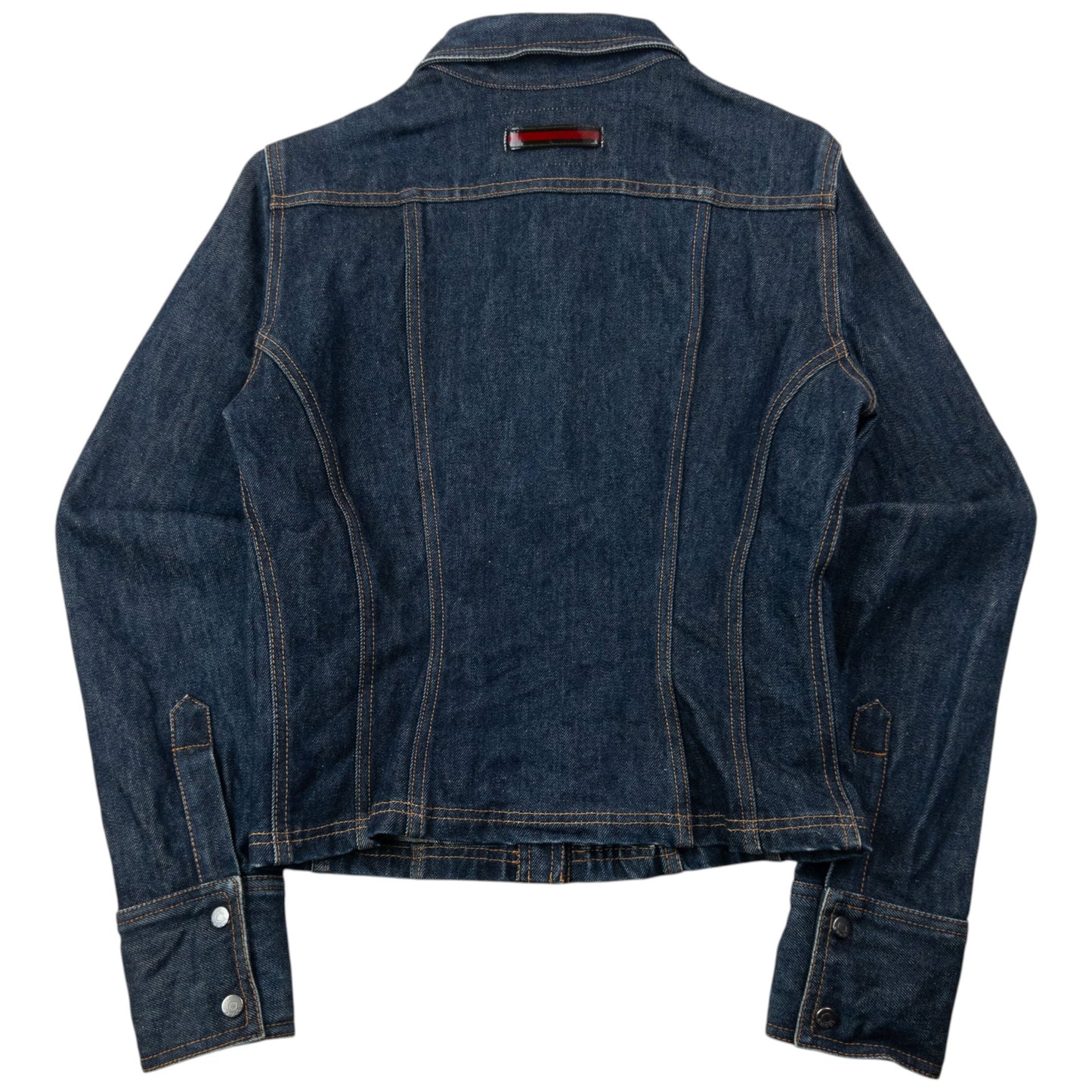 Vintage 90s Gucci By Tom Ford Cropped Denim Jacket Womens Size M | Medium, Navy
