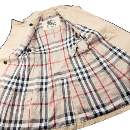 Vintage Burberry Nova Check Lined Belted Trench Coat Womens Size S | Small, Beige