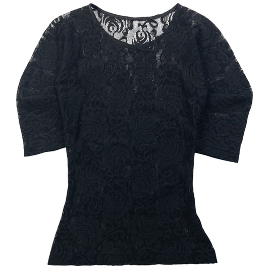 Vintage Dolce & Gabbana Floral Lace Top Womens Size S | Small, Black
