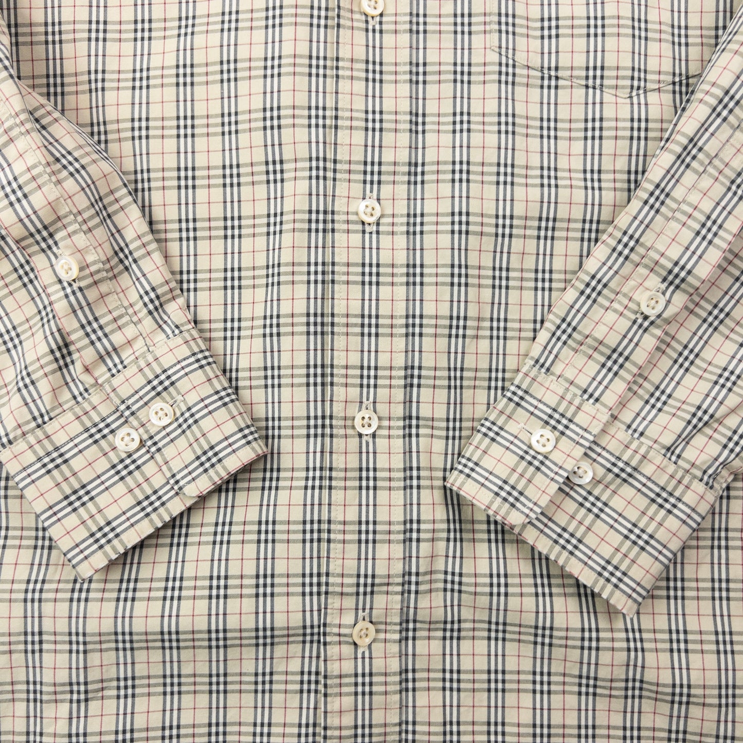 Vintage Burberry Nova Check Long Sleeve Button Up Shirt Size S | Small, Beige