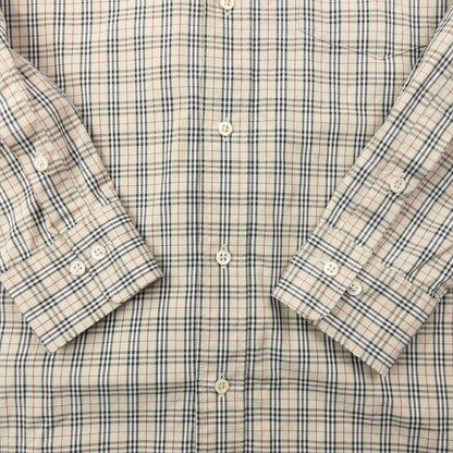Vintage Burberry Nova Check Long Sleeve Button Up Shirt Size S | Small, Beige