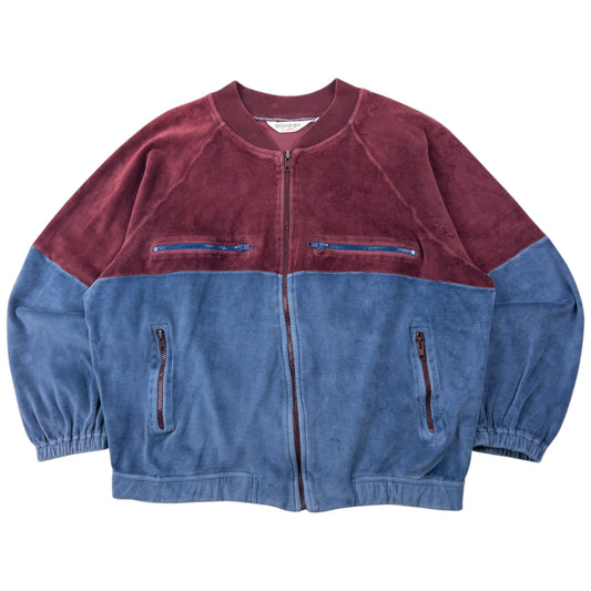 Vintage 80s YSL Yves Saint Laurent Fleece Bomber Jacket Size S | Small, Blue