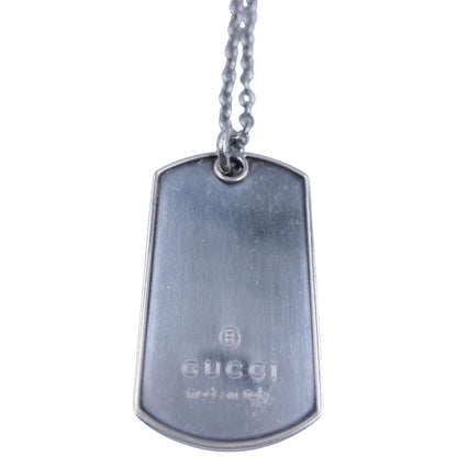 Vintage Gucci Embossed Dog Tag Necklace
