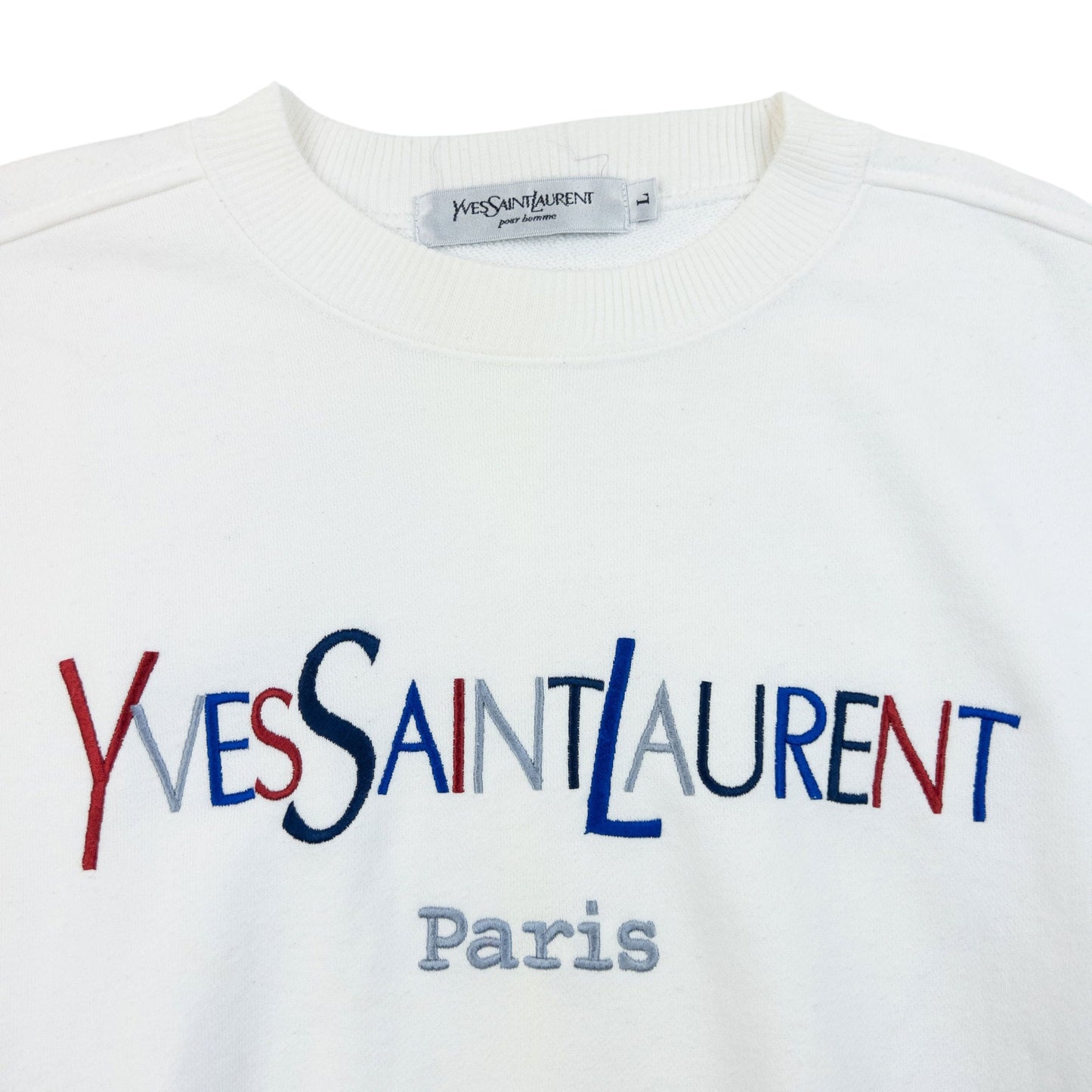 Vintage 90s YSL Yves Saint Laurent Embroidered Sweatshirt Size S | Small, Red
