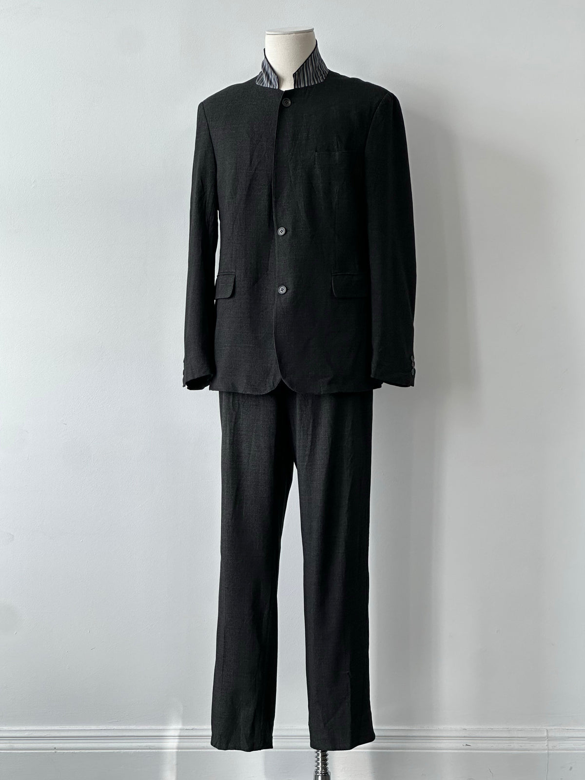 Vintage 2000s High Neck Single Breasted Suit - 42R/W36