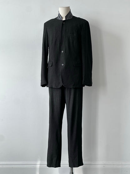 Vintage 2000s High Neck Single Breasted Suit - 42R/W36