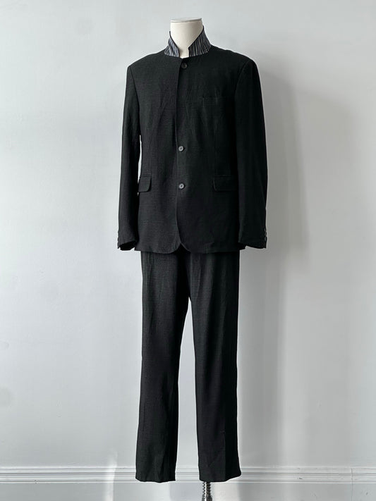 Vintage 2000s High Neck Single Breasted Suit - 42R/W36