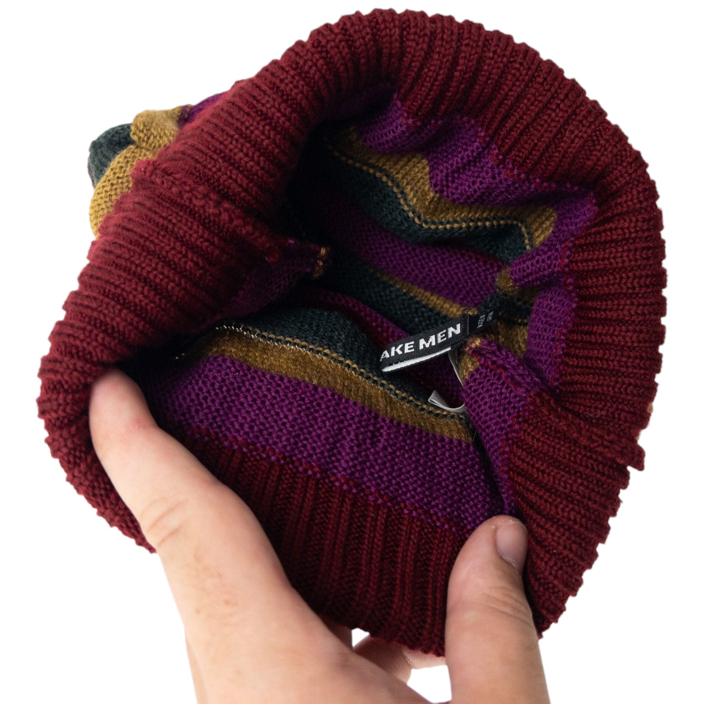 Vintage 2000s Issey Miyake MEN Striped Wool Beanie Hat | O/S, Multicolor