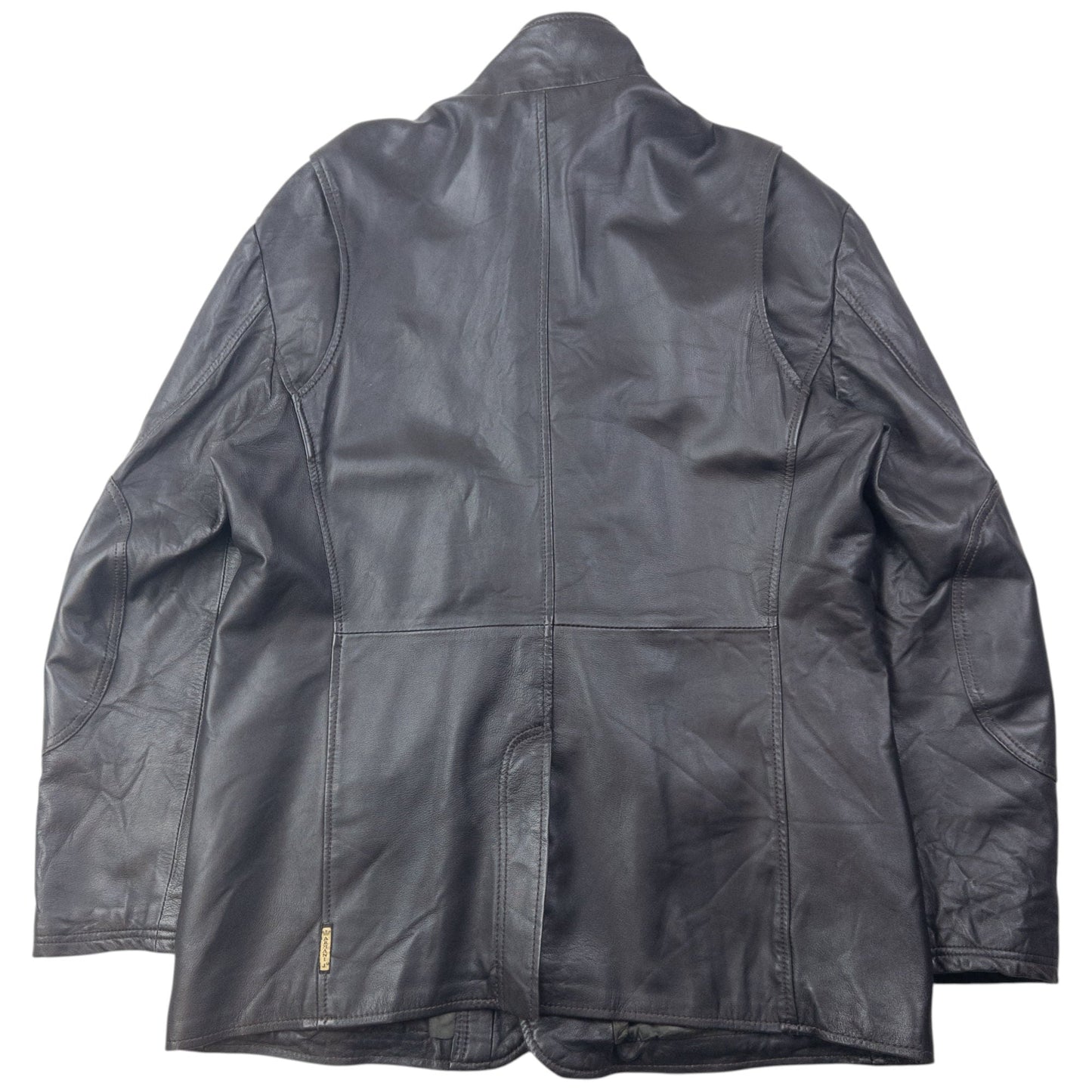 Vintage 2000s Armani Jeans Zip Up Leather Jacket Size L | Large, Black