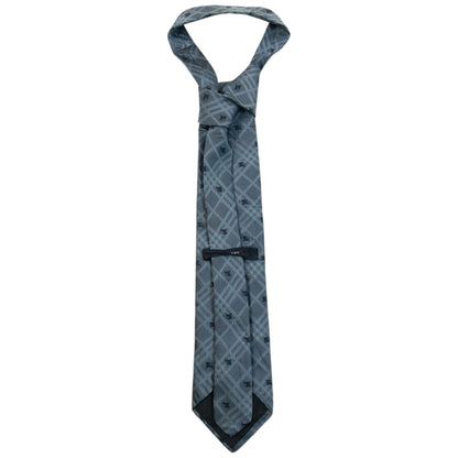 Vintage 2000s Burberry Nova Check Monogram Silk Tie | O/S, Blue