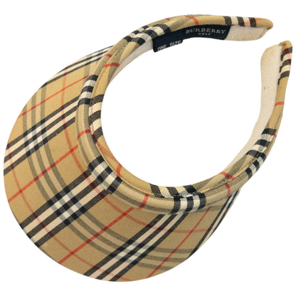 Vintage 2000s Burberry Nova Check Visor Hat Headband | O/S, Beige