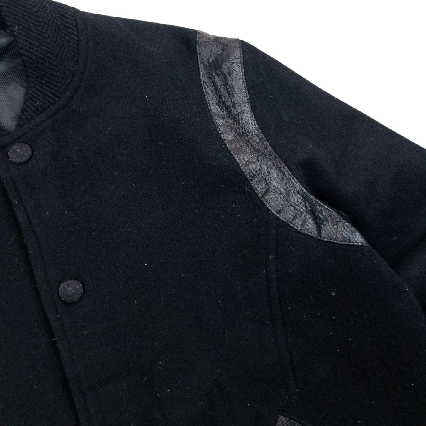 Vintage 2000s PPFM Wool Varsity Bomber Jacket Size S | Small, Black