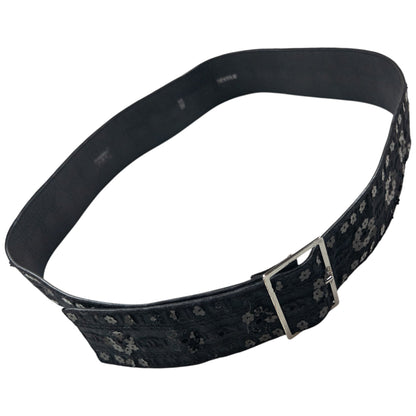 Vintage 2006 Chanel Embroidered Sequin Belt Womens Size L | O/S, Black