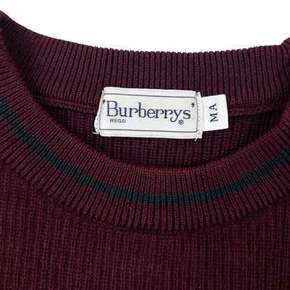 Vintage 90s Burberry Embroidered Wool Knit Jumper Size XS | XS, Multicoloured