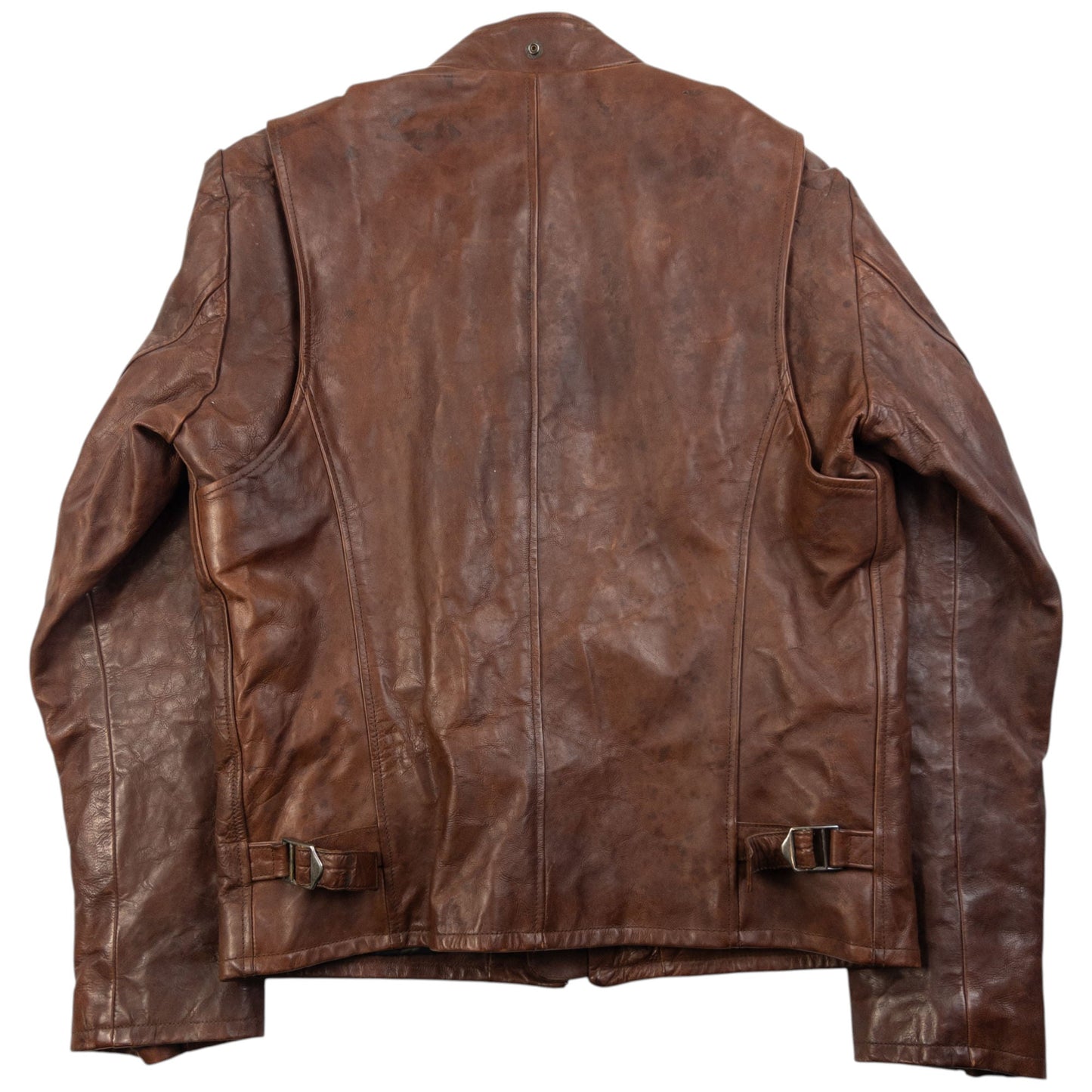 Vintage 2009 CP Company Zip Up Leather Jacket Size S | Small, Brown