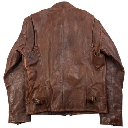 Vintage 2009 CP Company Zip Up Leather Jacket Size S | Small, Brown