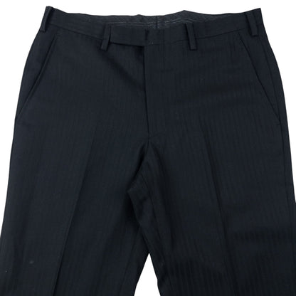 Vintage 2000s Burberry Black Label Striped Jacket & Trousers Suit Set Size M | Medium, Black