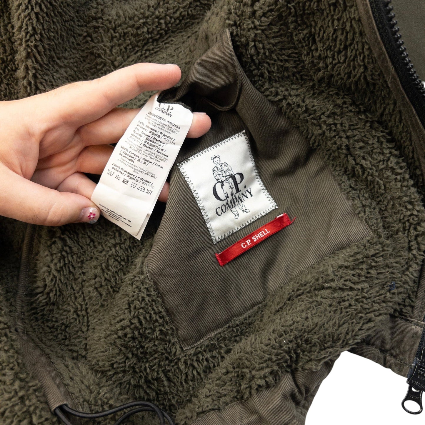 CP Company Fleece Lined Shell Jacket Size L | Large, Green