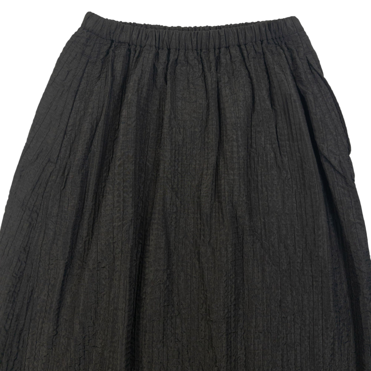 Vintage 90s Plantation By Issey Miyake Crinkle Skirt Womens One Size | O/S, Black