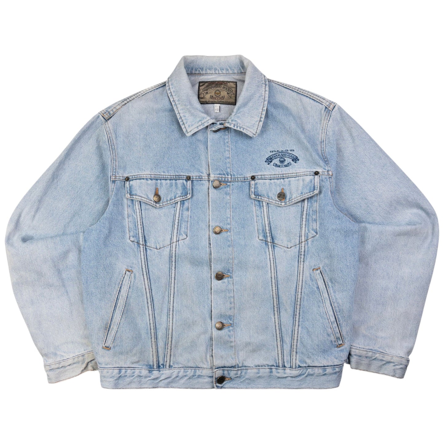 Vintage Armani Jeans Button Up Denim Jacket Size M