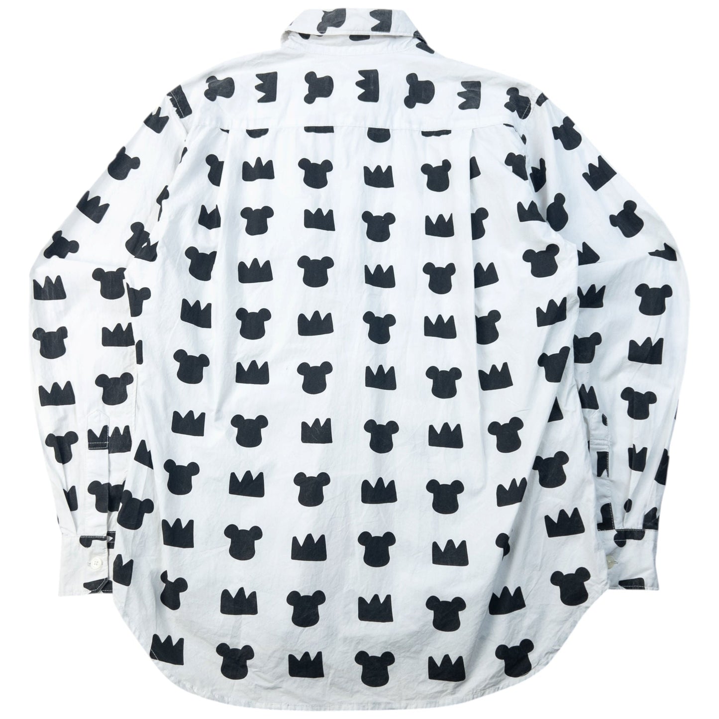 Vintage 2009 Comme Des Garçons X Bearbrick Medicom Toy Long Sleeve Button Up Shirt Size S | Small, White