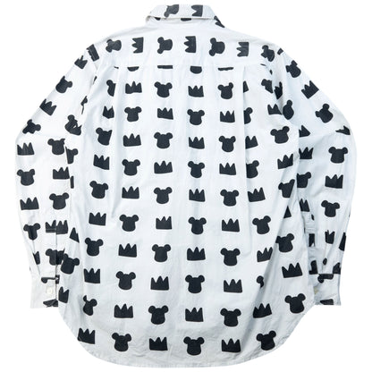 Vintage 2009 Comme Des Garçons X Bearbrick Medicom Toy Long Sleeve Button Up Shirt Size S | Small, White