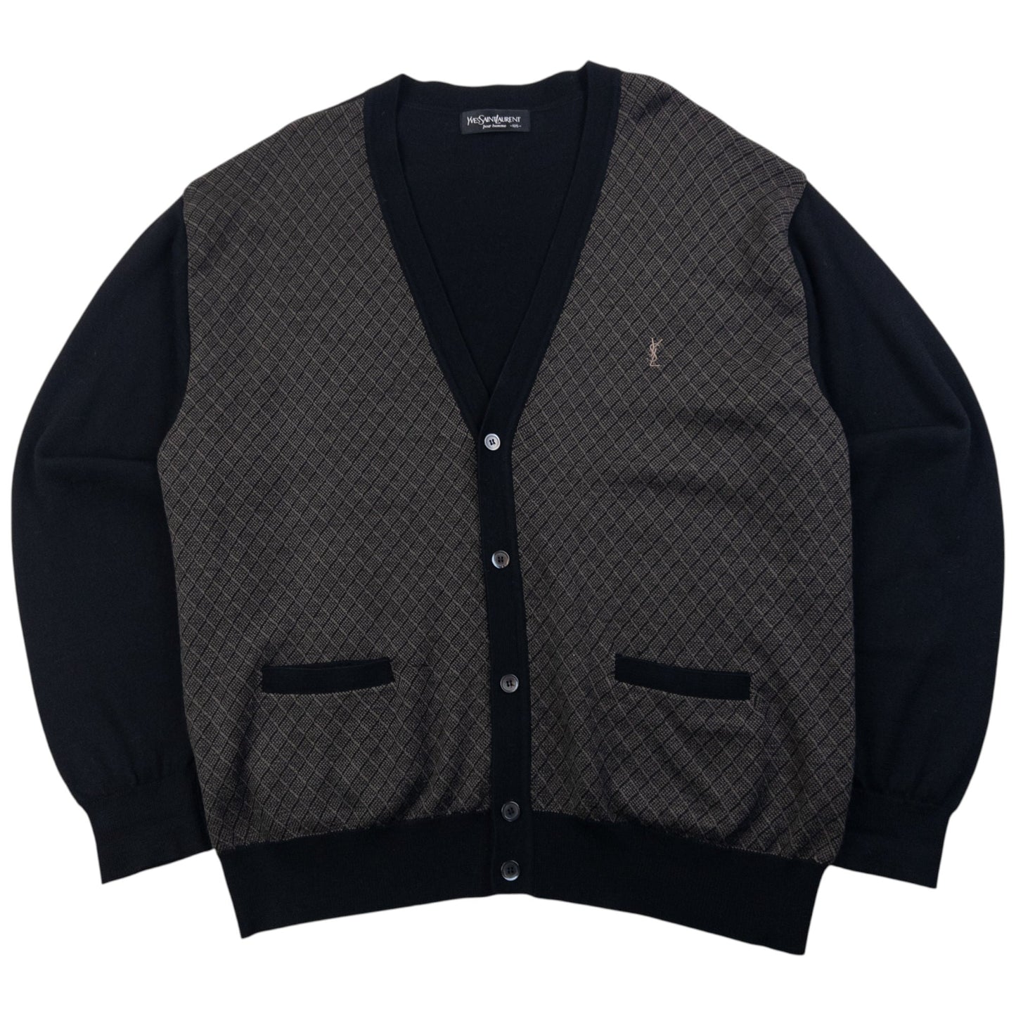 Vintage 90s YSL Yves Saint Laurent Pattern Cardigan Size XL | XL, Multicoloured