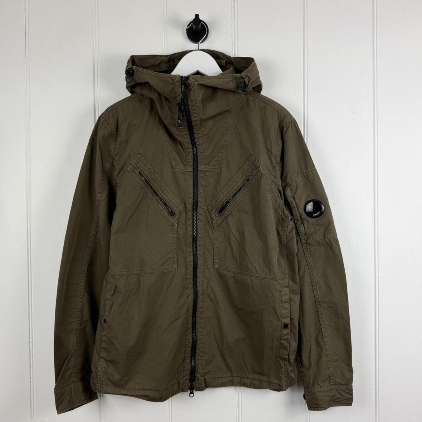 CP Company Cotton Canvas Jacket Olive (L) | Large, Olive